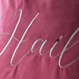 Personalised Silver Embroidered Velvet Cushion, thumbnail 5 of 6