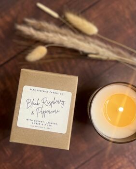 Black Raspberry And Peppercorn Scented Soy Candle, 2 of 3