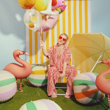 Matte Pastel Stripe Ball Foil Balloon, 3 of 4