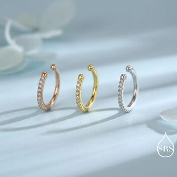 Cz Ear Cuffs In Sterling Silver, No Piercing Earrings, 8 of 12