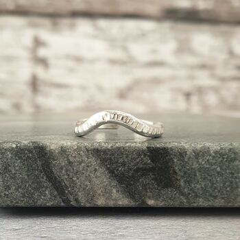 Silver Wave Hammered Adjustable Toe Ring, 3 of 5