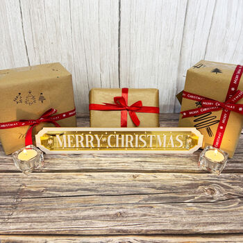 Gold Mirror Acrylic Merry Christmas Sign Small, 2 of 5