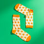 Orange Pattern Egyptian Cotton Men's Socks, thumbnail 2 of 5