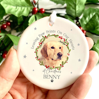 Personalised Pet Photo Christmas Memorial Bauble, 3 of 5