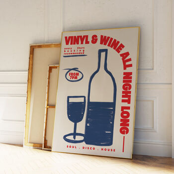 Wine And Vinyl Poster, 2 of 8