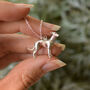Sterling Silver/18ct Gold Plated Whippet Pendant, thumbnail 3 of 3
