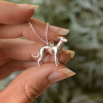 Sterling Silver/18ct Gold Plated Whippet Pendant, 3 of 3