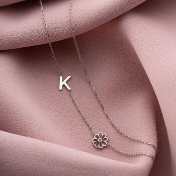 Personalised Initial And Birth Flower Necklace, 9 of 9
