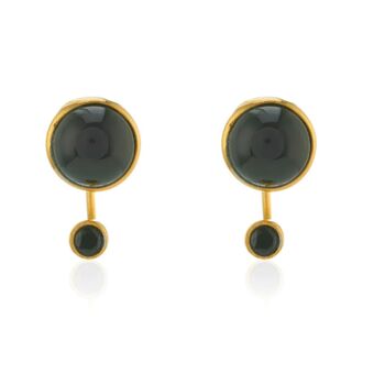 Wdts Double Onyx Wrap Earrings Gold Plating, 2 of 3