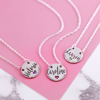 Sterling Silver Mum Necklace With Engraved Names, 12 of 12