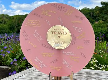 Personalised Vinyl Record Wedding Guest Book Alternative, 10 of 11