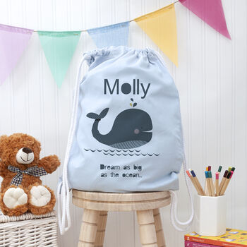 Personalised Children's Whale Pe Kit Bag, 4 of 12