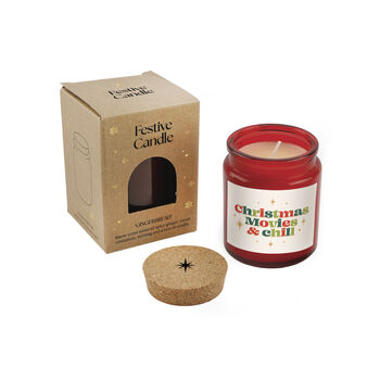 Gingerbread Scented Christmas Candle | 'Christmas Movies And Chill' | Red | Seasonal Winter Home Décor, 2 of 2