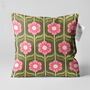 Retro Floral Soft Square Cushion Cover, thumbnail 1 of 11