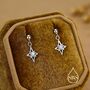Sterling Silver Opal Star Drop Stud Earrings, thumbnail 5 of 12