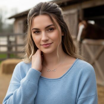 Personalised Snaffle Bit Necklace, Silver Or Gold, 9 of 12