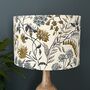 Whinfell Mineral And Bronze Floral Drum Lampshades, thumbnail 1 of 9