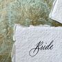 Handmade Raw Edge Calligraphy Place Cards, thumbnail 3 of 3