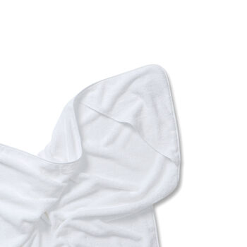 Baby Hooded Large Towel White Organic Cotton Velour, 3 of 3