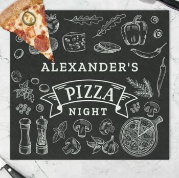 Personalised Pizza Glass Chopping Board, 4 of 4