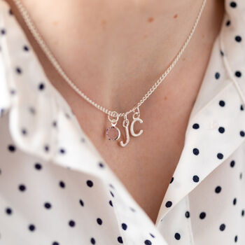 Personalised Swarovski Birthstone And Initial Necklace, 9 of 10