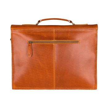Personalised Buffalo Leather Classic Messenger In Tan, 5 of 9