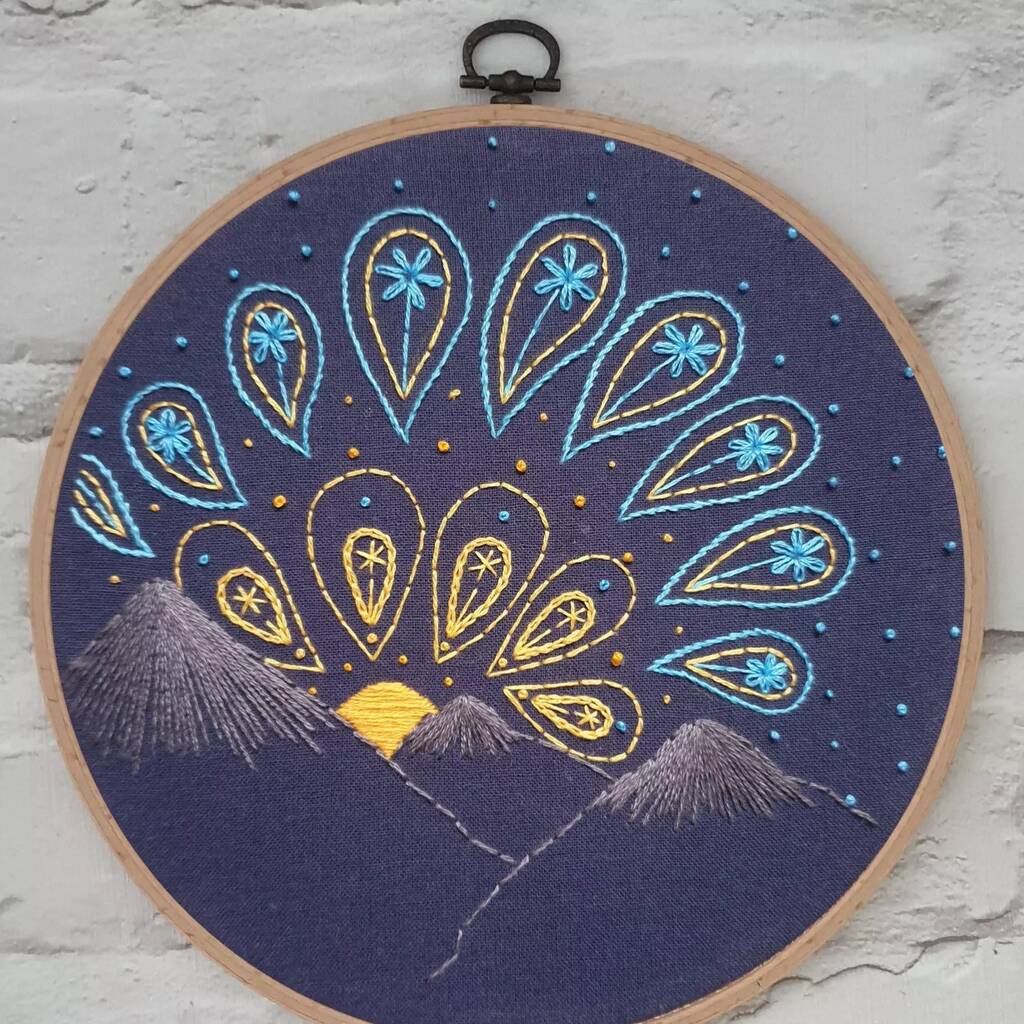 Sunrise embroidery kit by paraffle embroidery  notonthehighstreetcom