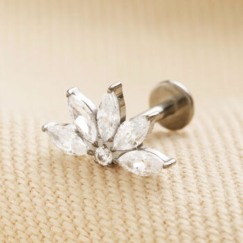Titanium Crystal Marquise Fan Helix Earring, 2 of 5