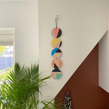 Bright Retro Geometric Wall Hanging Art, 5 of 10