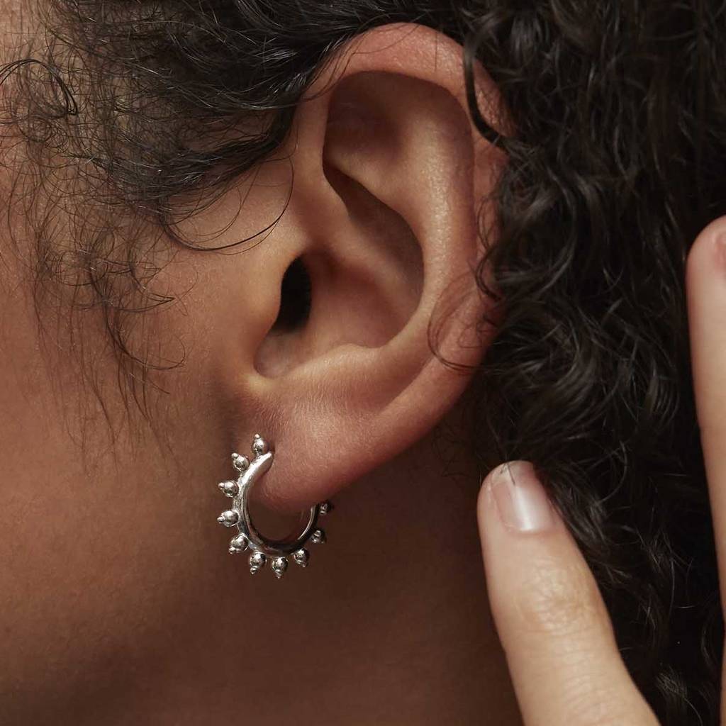 Forever Stud Hoop Earrings Gold Or Silver By Muru