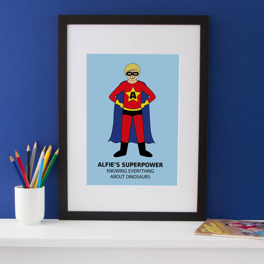 Design Your Own Superhero Personalised Portrait Print, 1 of 5