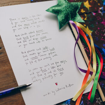 'Magic In The Stars' Original Handwritten Poem, 3 of 4