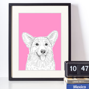 Corgi Dog Portrait Illustration Print, 6 of 9
