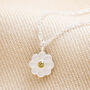 Sterling Silver Enamel Daisy Pendant Necklace, thumbnail 1 of 5
