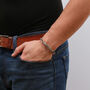 Personalised Men's Slim Leather Identity Bracelet, thumbnail 2 of 7