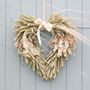 Handmade White Dried Flower Heart Wreath, thumbnail 1 of 11