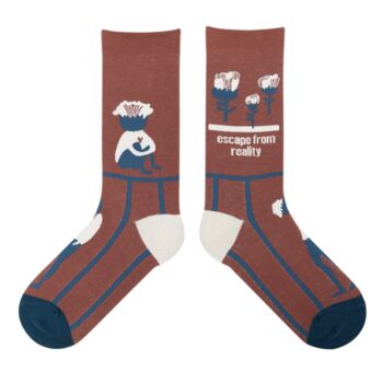 Surreal Illustration Mid Calf Length Socks, 4 of 6