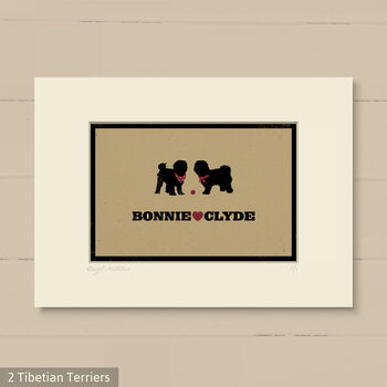 Personalised Tibetian Terrier Print For One Or Two Dogs, 9 of 10