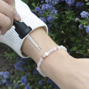 Anxiety Rose Quartz Crystal Diffuser Bracelet Essential Oil Gift Set, 3 of 6