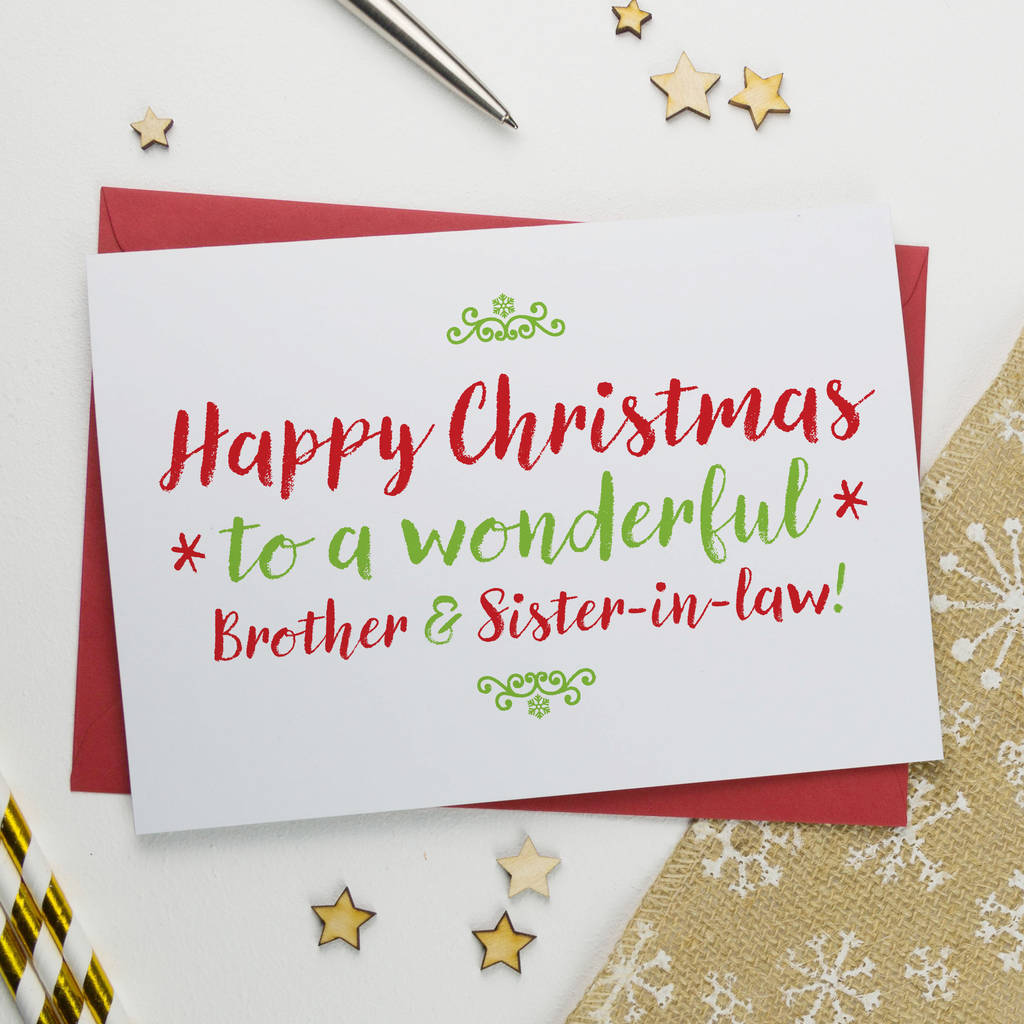 Christmas Card For Wonderful Brother And Sister In Law By