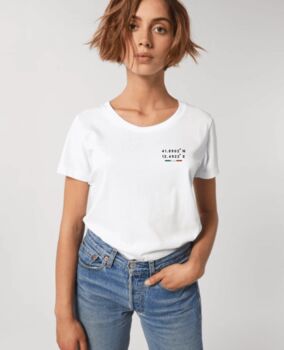Custom Coordinates, Organic Cotton, Women's T Shirt, 4 of 10