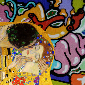 Klimt Kiss Graffiti Abstract Wall Art Print, 3 of 5