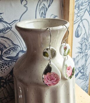 Vintage China Wedgewood Dangle Earrings, 3 of 6