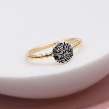 Gold And Silver Fingerprint Dot Ring, 3 of 6