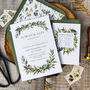 Mediterranean Olive Flat Invitations And Envelopes, thumbnail 4 of 7