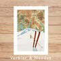 Vintage Map Ski Poster, thumbnail 9 of 9
