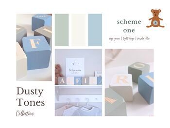 Wooden Baby Name Blocks, Personalised Newborn Gift, Dusty Light Pink, 4 of 12