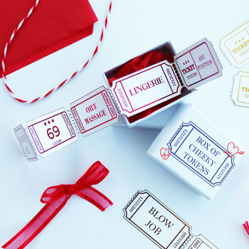 Personalised Cheeky Ticket Stub Tokens – Valentine’s Day Naughty Gift For Couples, 2 of 10