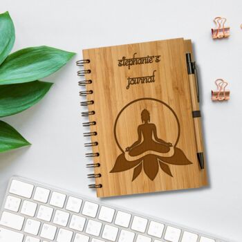Personalised Eco Bamboo Yoga Pose Notebook, 6 of 6