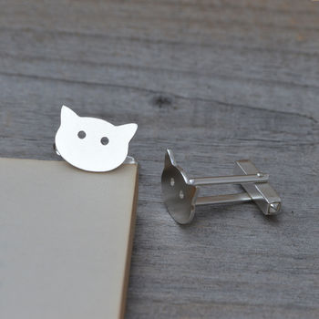 Personalised Cat Cufflinks In Sterling Silver, 3 of 4